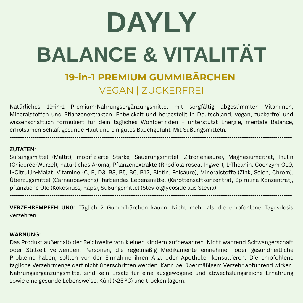 Dayly BALANCE & VITALITÄT - premium Gummibärchen